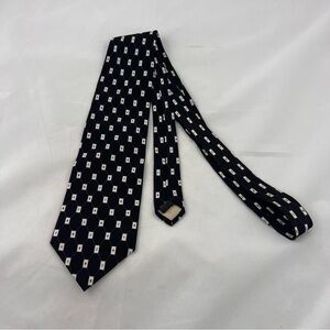 Classic Black Geometric Silk Tie